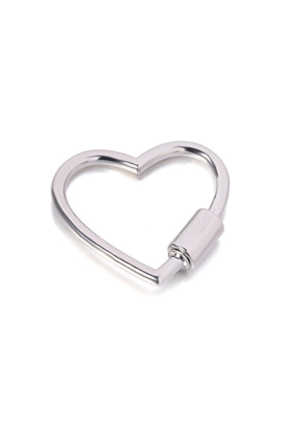 Choice Sliver Heart Shaped Opening Buckle Metal Spring Gate Ring Keychain Dog...