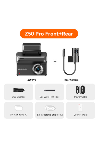 Choice1 None Z50 Pro Front n Rear DDPAI Z50 Pro Dash Cam 4K Car DVR Night Vis...