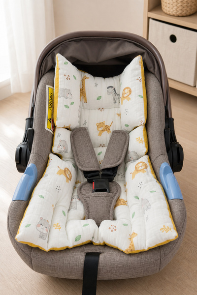 Ponchik وسادة مقعد السيارة وعربة الأطفال للأطفال حديثي الولادة مصنوعة من قطن ...