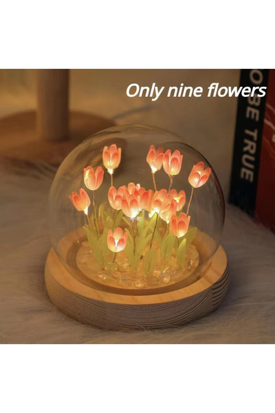 Choice 9 Pcs Flower Pink LED DIY Handmade Mini Tulip Night Light Materials Cu...