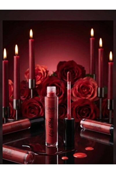 EDWOL Make Up Likit Işıldayan Dolgunlaştırıcı Lip Gloss Parlak Kırmızı Ruj