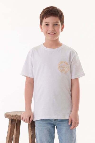 Fulla Moda 100% Cotton Text Printed Boy's T-Shirt