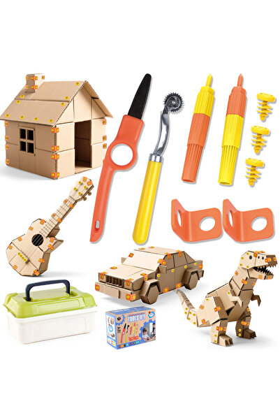 Choice HJ301 Children's Educational Puzzle Toy Cardboard DIY Screw Set, Manua...