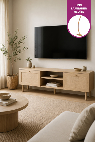 VİLİNZE BARU 140 Cm Kapaklı Raflı TV Ünitesi