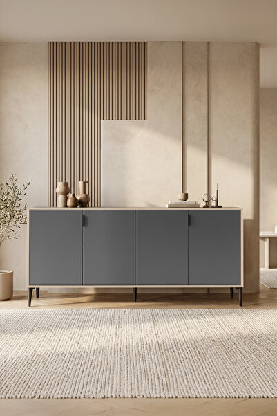 SARMOBİ Arden 4 Kapaklı Konsol Y:80 G:160 D:44 / Antrasit