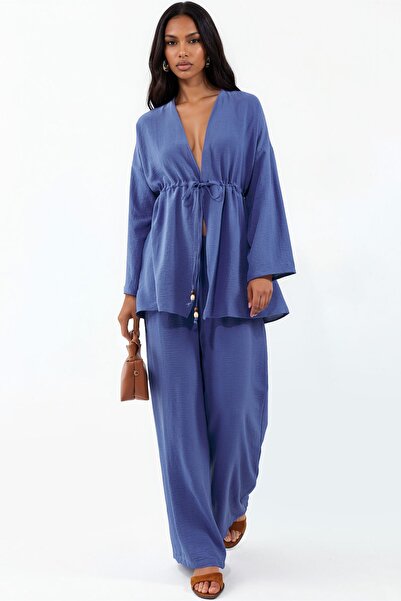 Hiccup Bdart Two-Piece Kimono and Wide-Leg Pants Set