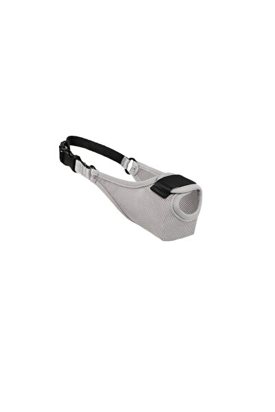 Choice8 M grey Dog Muzzle Adjustable Strap Comfortable Mesh Pet Mask Barking ...