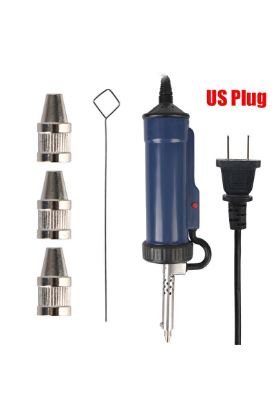 Choice US Blue Tin Sucker Vacuum with 3 Suction Nozzle EU/US Plug Soldering R...