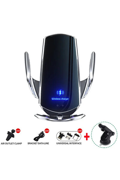 Vikefon silver with sucker 15W Car Magnetic Wireless Charger Automatic Car Mo...