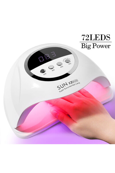 Choice US WHITE SUN X20 MAX Nail Dryer 72LED UV Nail Light with 4 Timers and ...