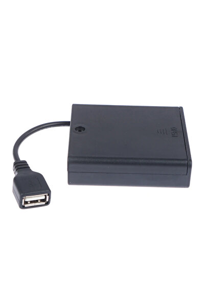 Choice 1PC Black 1pc 4 X AA USB Battery Box for 5V LED Strip Lights Mini Powe...