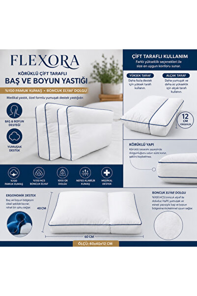 Olivya Home Flexora Baş Ve Boyun Destek Yastık 60x40/12 Cm
