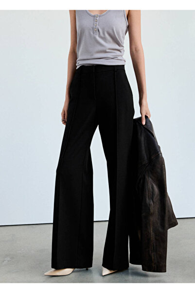 MANGO Woman Dikişli flare pantolon
