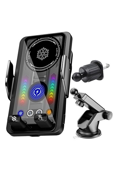 Choice5 A1 Sucker Edition 15W Cooling Car Phone Wireless Charger Holder 360 R...