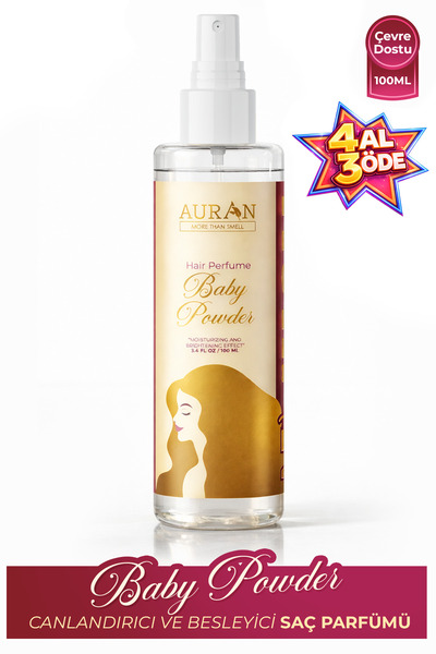 AURAN Bebek Pudrası Saç Parfümü Besleyici ve Onarıcı Saç Bakım Spreyi Baby Po...