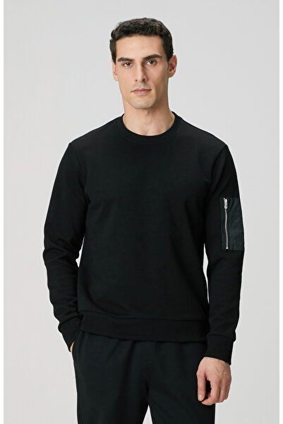 Network Siyah Fermuar Detaylı Sweatshirt