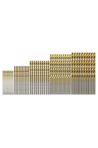 Choice 50PCS 50Pcs 1-3mm Twist Drill Bit Set High Steel Titanium Coated Drill...
