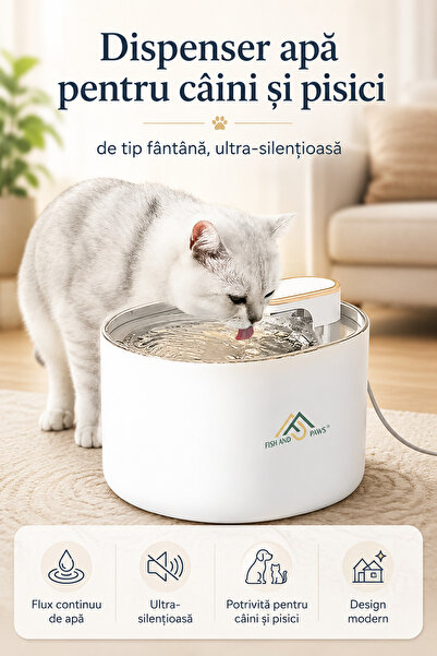 OEM Fântână Automată de Apă pentru Animale, 3L, Alimentare USB 5V, Filtrare M...