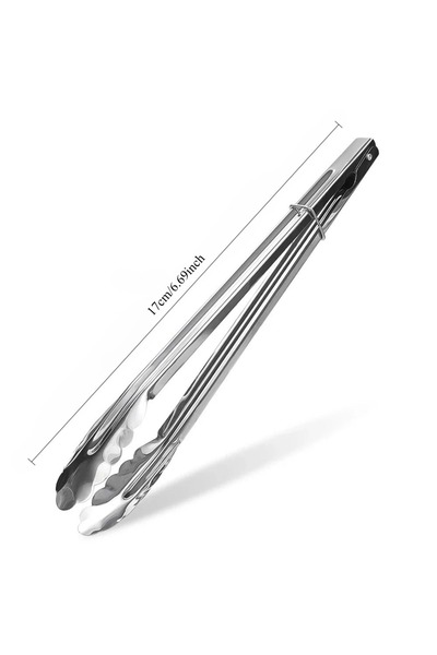 Choice1 17cm 5/1PC Stainless Steel BBQ Tongs - Non-Slip Long Handle for Grill...