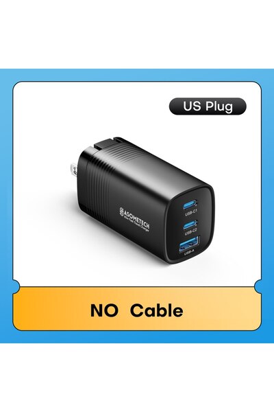 Choice شاحن ASOMETECH GaN USB Type C بمقبس أمريكي بقوة 65 وات 45 وات PPS PD Q...