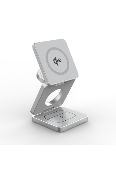 Choice Qi2-Silver Qi2/Qi1 3 في 1 شاحن لاسلكي مغناطيسي 15 واط لهاتف Iphone 17 ...