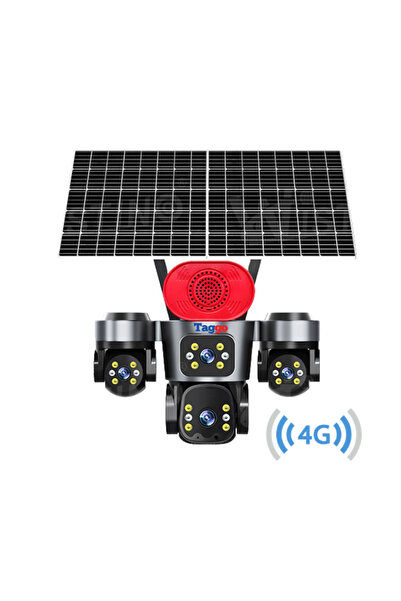 Taggo Cameră de supraveghere cu 4 lentile, 16MP, Panou solar dublu, Conectivi...