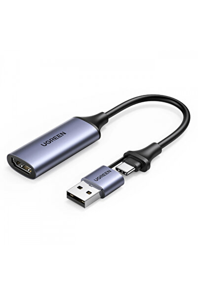 Ugreen Adaptor Audio și Video USB-A / USB-C - HDMI CM489, Gri