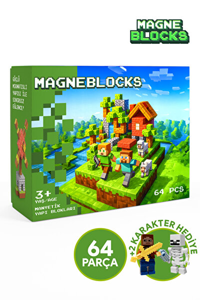 MAGNEBLOCKS Manyetik Yapı Blokları, 3 Boyutlu Mıknatıslı Oyuncak Küpler, Eğit...