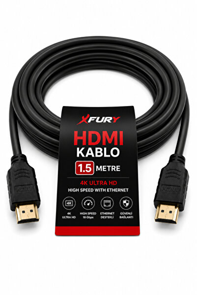 FURY 1.5 Metre HDMI Kablo 4K Ultra HD HDMI Full HD TV PS5 Laptop