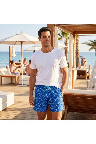 ANEMOSS Sailing Men's Swim Short with Three Pockets, Mesh Inside, Elastic and...