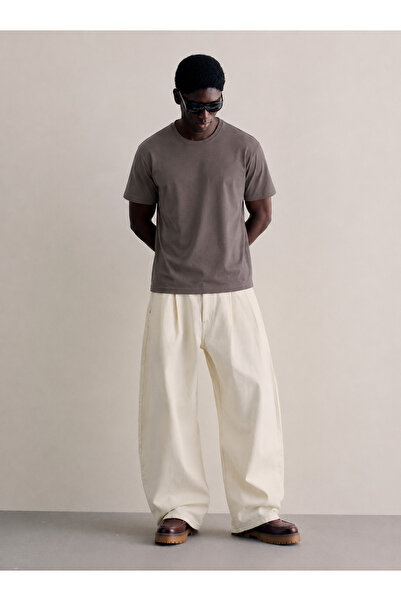 DAMGA JEANS Tricou pentru bărbați, regular, din bumbac, cu gât crew, maro, de...