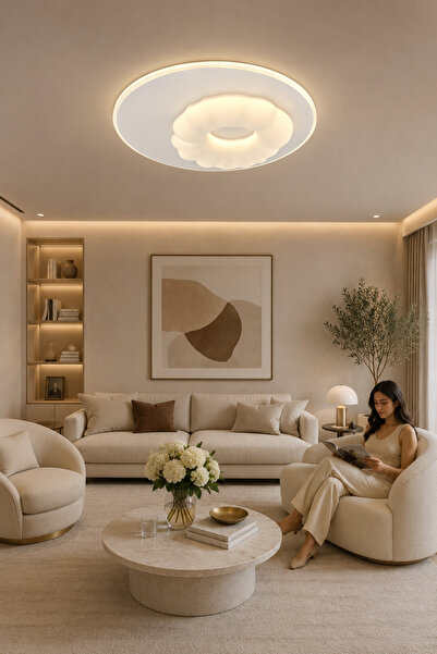 ESSLİGHT BULUT 50 LİK LED AVİZE 3 RENK IŞIK MOD MODERN DEKORATİF AYDINLATMA