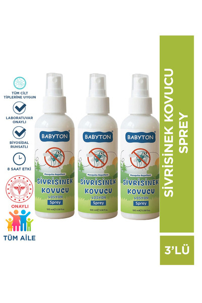 BABYTON Sivrisinek Kovucu Sprey 100 ml 3'lü Set