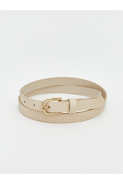 LC Waikiki Two Mt Shop Quality Lcw Accessories Beige Plain Women's Belt