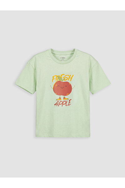 LC Waikiki Original Oval Collar Printed Boy's T-Shirt