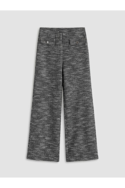 LC Waikiki Gray Elastic Waist Patterned Women's Trousers
