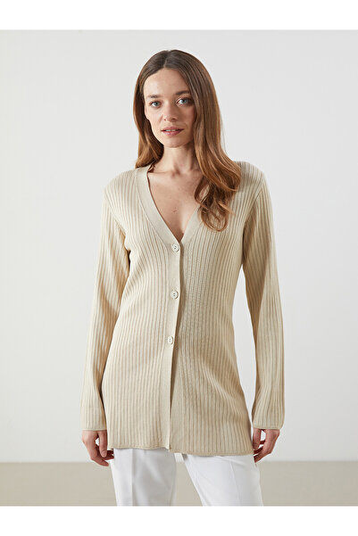 LC Waikiki Nevavm V-Neck Women's Knitwear Cardigan with a Difference