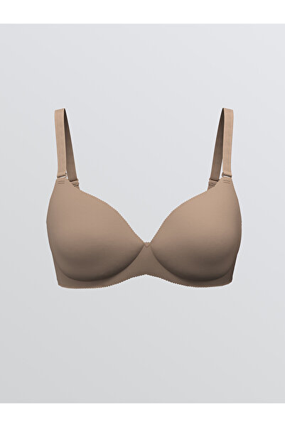 LC Waikiki Lcw Dream Beige Non-Wired Half Padded Plain T-Shirt Bra