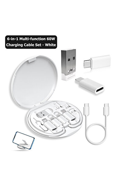 Choice1 مجموعة كابلات بيانات USB من النوع C متعددة الوظائف بيضاء اللون بقدرة ...