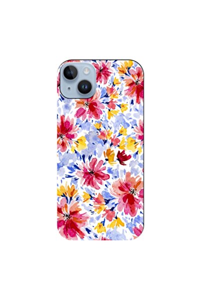 Zebana Apple iPhone 15 Uyumlu Kılıf Bahar Çiçekleri 7 Silikon Kılıf (Baskılı)