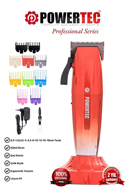 POWERTEC TR-8800 Profesyonel Şarjlı Saç Sakal Tıraş Makinesi