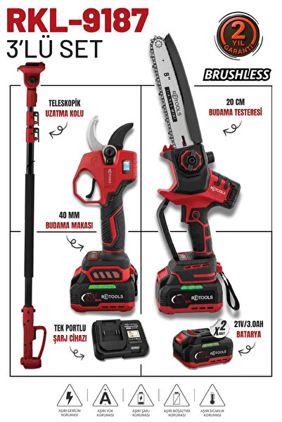RETOOLS BORDO 3'LÜ SET (MAKAS- DİJİTAL TESTERE - TELESKOPİK KOL)