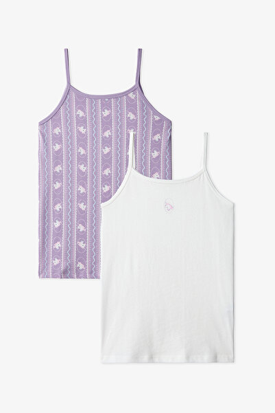 Penti Girl's Lilac Sleepycorn Unicorn Patterned 2-Piece Undershirt