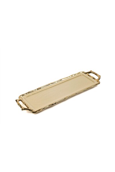 Mikasa Moor Cream Gold Long Tray/Decor 13X43Cm