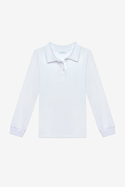 Penti Organic White Polo Collar Unisex T-Shirt