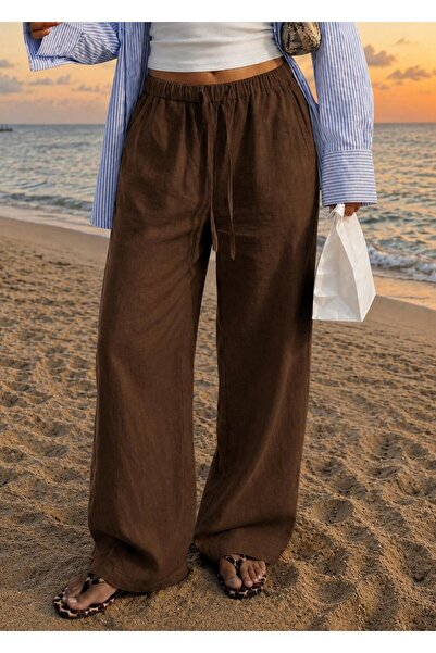 Hera Moda Women's Wide Leg Linen Trousers