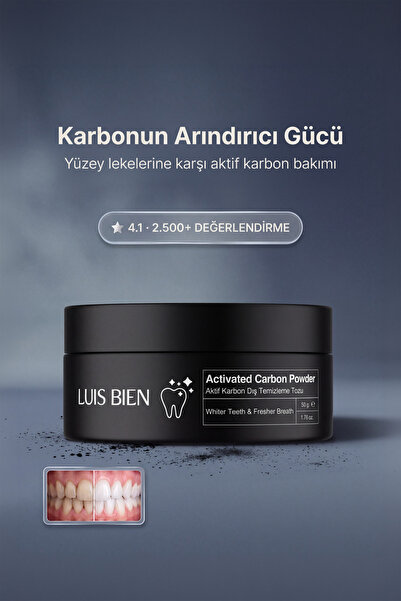 Luis Bien Organik Aktif Karbonlu Diş Beyazlatma Tozu 50 g – Çay/Kahve/Sigara ...