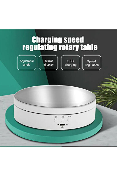 Choice3 138mm white 360 Degree Motorized Rotating Turntable Display Stand wit...