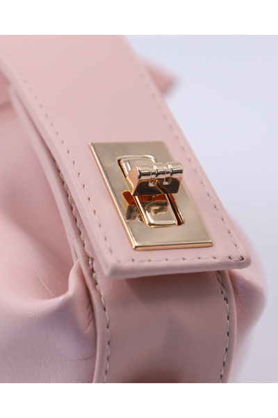 lalettobags Women's Pink Lilyum Model Lock Detailed Handbag and Shoulder Bag ...