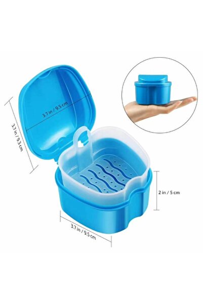Choice A Denture Storage Box With Hanging Net Leak Proof Portable False Teeth...